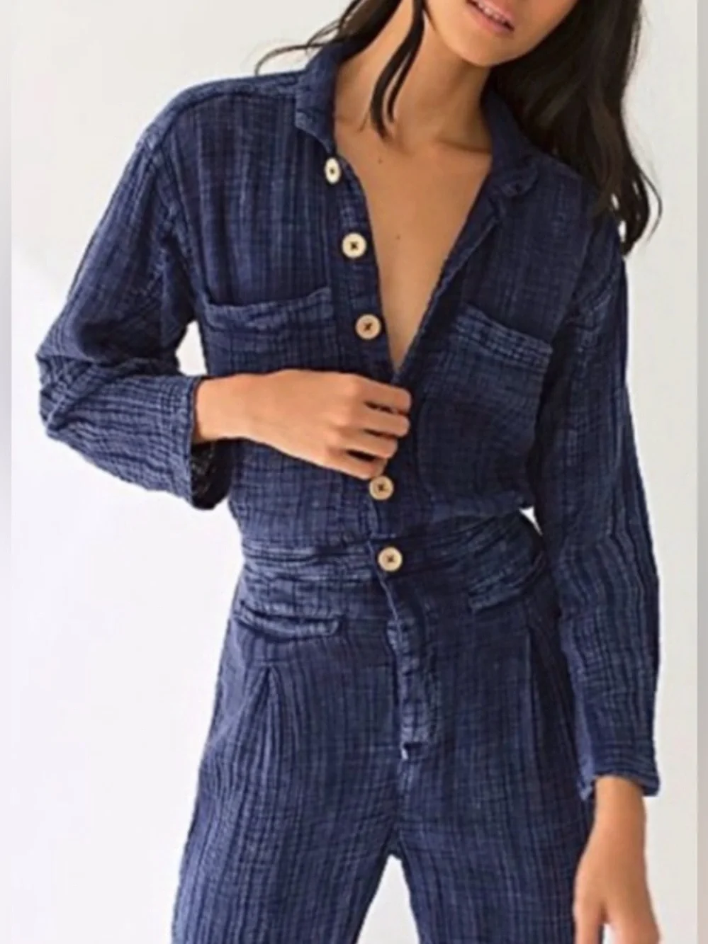 Free People Madrid Double Cloth One Piece Jumpsuit